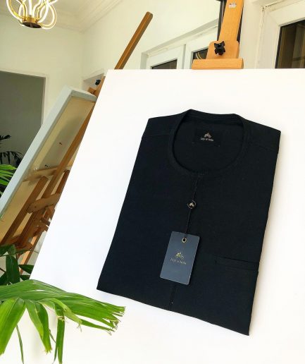 A Charcoal black zip-line African kaftan