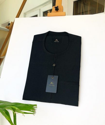 A Charcoal black zip-line African kaftan