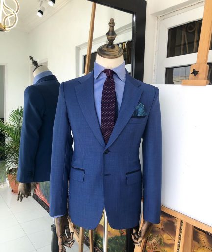 A Navy Blue Irish “Board Room” Peak Lapel Suit