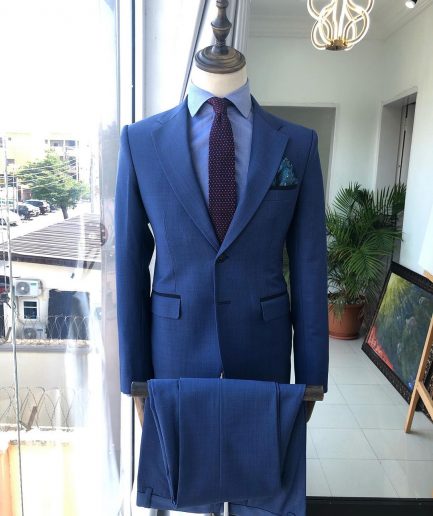 A Navy Blue Irish “Board Room” Peak Lapel Suit