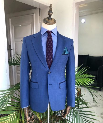 A Navy Blue Irish “Board Room” Peak Lapel Suit