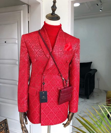 The “Kremlin - Red Square” Monochrome jacquard double breasted Suit.
