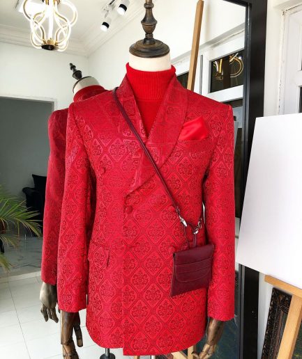 The “Kremlin - Red Square” Monochrome jacquard double breasted Suit.