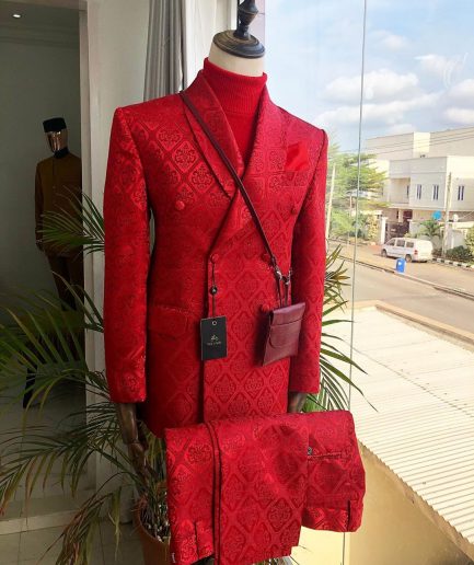 The “Kremlin - Red Square” Monochrome jacquard double breasted Suit.