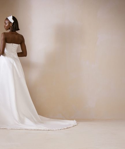 High Low, Petals Embellished With A Straight Across Neckline Bridal ball Gown