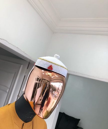 White Ibo Traditional Coral Beaded Wedding Royal Hats