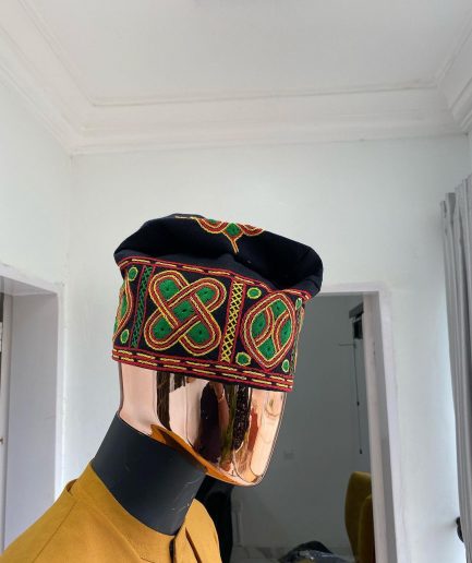 A Multicolor Hand Woven Egba Yoruba Hat
