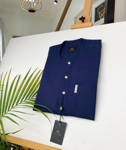 A Midnight Blue Kaftan with ABV diamond shape Australian Swarovski button