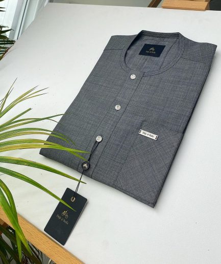An Irish Grey African Kaftan with ABV diamond-shaped Australian Swarovski button