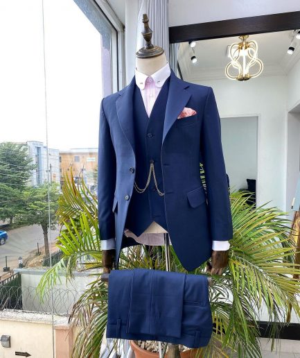 A Reloaded Irish “Board Room” Navy Blue 3-piece Notch Lapel Corporate Suit.