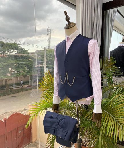 A Reloaded Irish “Board Room” Navy Blue 3-piece Notch Lapel Corporate Suit.