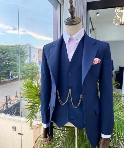A Reloaded Irish “Board Room” Navy Blue 3-piece Notch Lapel Corporate Suit.