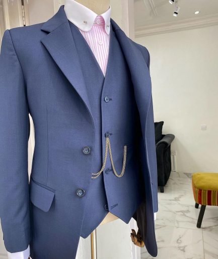 A Reloaded Irish “Board Room” Navy Blue 3-piece Notch Lapel Corporate Suit.