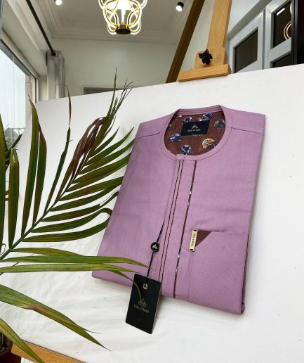 A Bright Onions Front Flap Short-Sleeve African Senator Kaftan Native