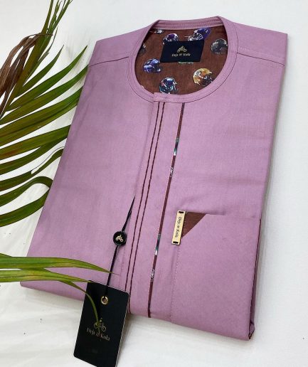 A Bright Onions Front Flap Short-Sleeve African Senator Kaftan Native
