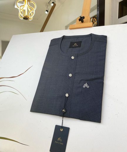 An Irish Grey African kaftan with clear view pearl Swarovski button and sokoto