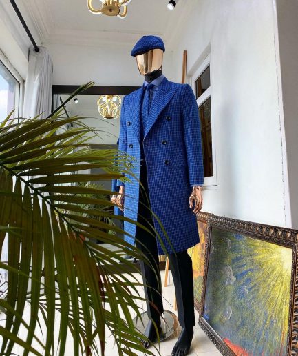 A Blue Check Reloaded “Peaky Blinder” Double breasted trench suit