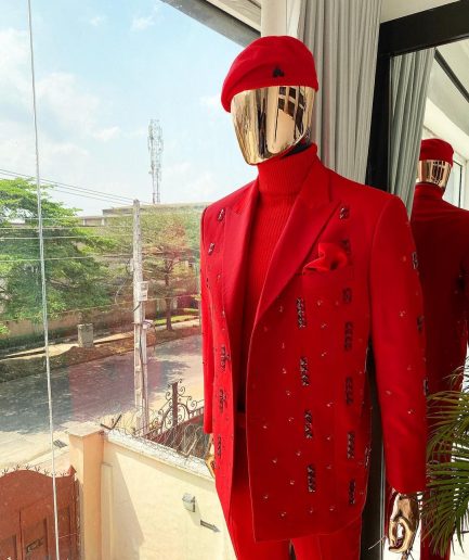The “Sinclair” red monochrome double breasted suit