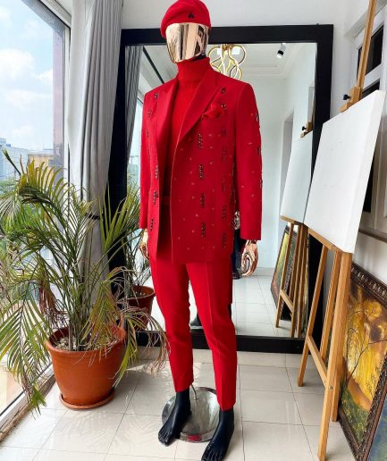 The “Sinclair” red monochrome double breasted suit