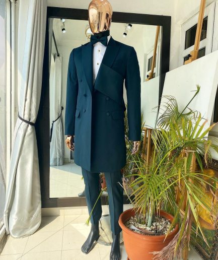 An Emerald green “Oranmiyan” trench blazer suit