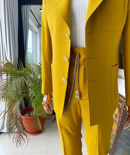 The “ Festac 77” mustard yellow 3 button safari suit