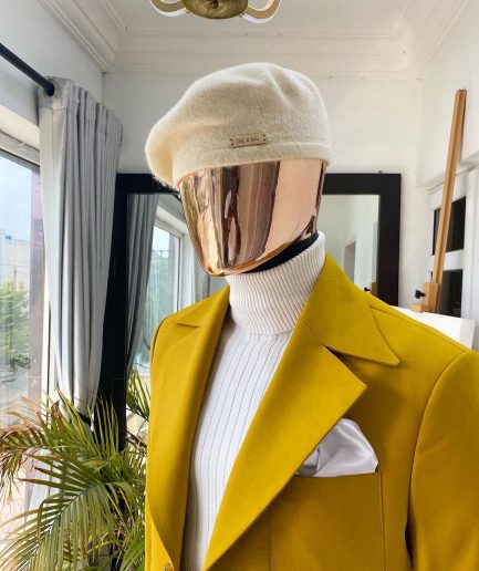 The “ Festac 77” mustard yellow 3 button safari suit