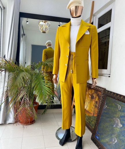 The “ Festac 77” mustard yellow 3 button safari suit