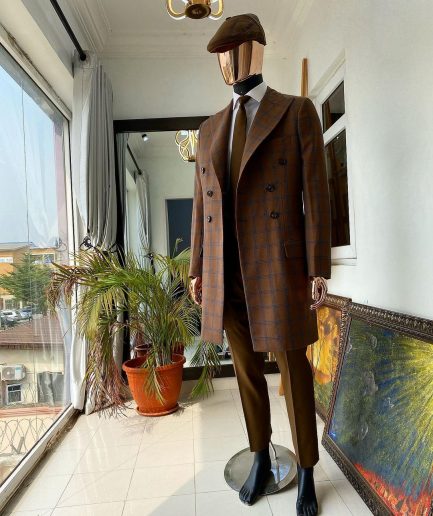 A Brown windowpane reloaded “peaky blinders” Business suit