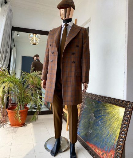 A Brown windowpane reloaded “peaky blinders” Business suit