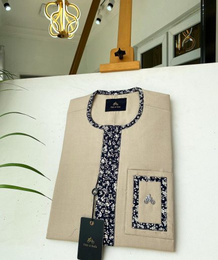 A Carton-coloured Swarovski stone detailing on the flap and pocket African Kaftan and Sokoto