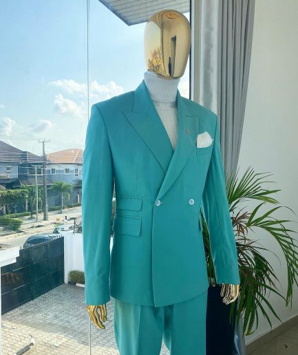 A Light Green Double Breasted Suit