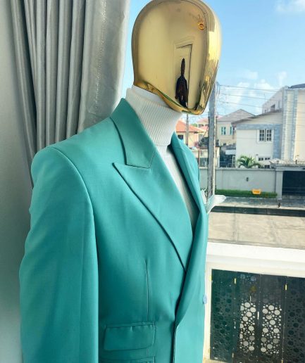 A Light Green Double Breasted Suit