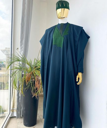 An Emerald Green Jakan embroidery Agbada