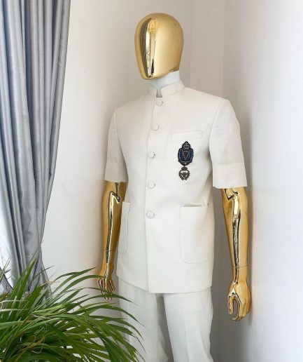 An Ivory White “French” Safari Suit