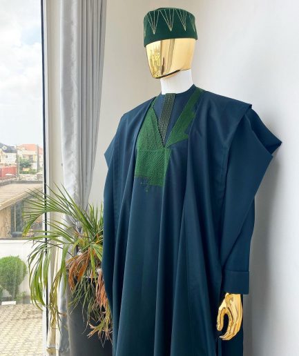 An Emerald Green Jakan embroidery Agbada