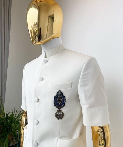 An Ivory White “French” Safari Suit