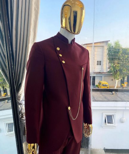 A Reloaded Burgundy Separated Buttons “French” Safari Suit