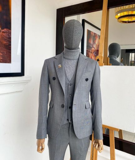 An Irish Grey Nobility Fabric - “Board Room” 2 Button Smart Causal Suit