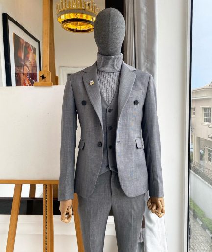 An Irish Grey Nobility Fabric - “Board Room” 2 Button Smart Causal Suit