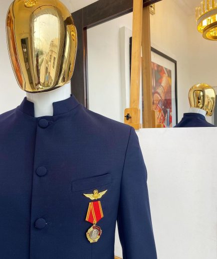 A Midnight Blue “French” Safari Suit
