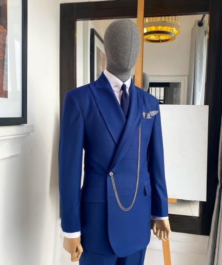 A Bespoke reloaded “Arthur Richards” Navy blue business/corporate 3 lapel suit