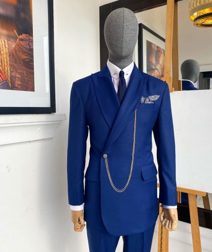 A Bespoke reloaded “Arthur Richards” Navy blue business/corporate 3 lapel suit