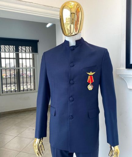 A Midnight Blue “French” Safari Suit