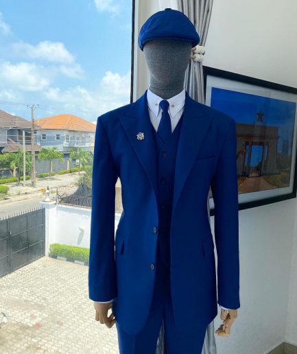 A cobalt blue “peaky blinders” Cool wool @scabal (501090) fabric peak lapel suit
