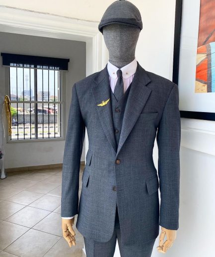 A reloaded “peaky blinder” Jorgecarli classic super 140’s fabric shadow grey notch lapel suit