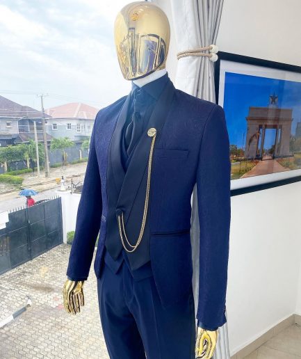 A Midnight Blue Reloaded “Lugard” suit from our Equilibrium ss21 collection