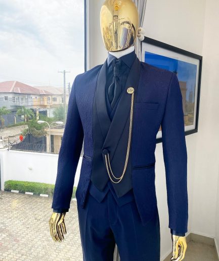 A Midnight Blue Reloaded “Lugard” suit from our Equilibrium ss21 collection