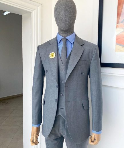 An Irish grey – “Board Room” Notch Lapel 2 Button Suit
