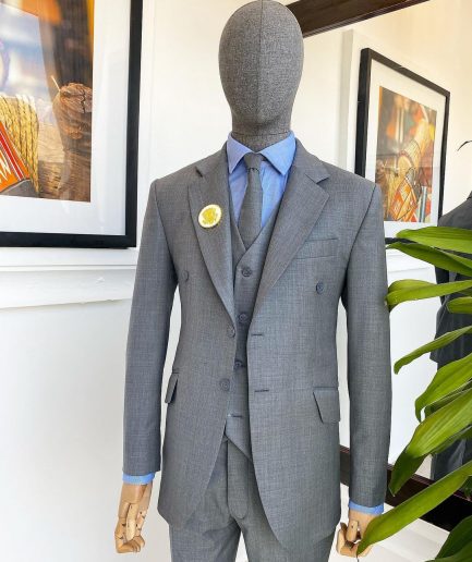 An Irish grey – “Board Room” Notch Lapel 2 Button Suit