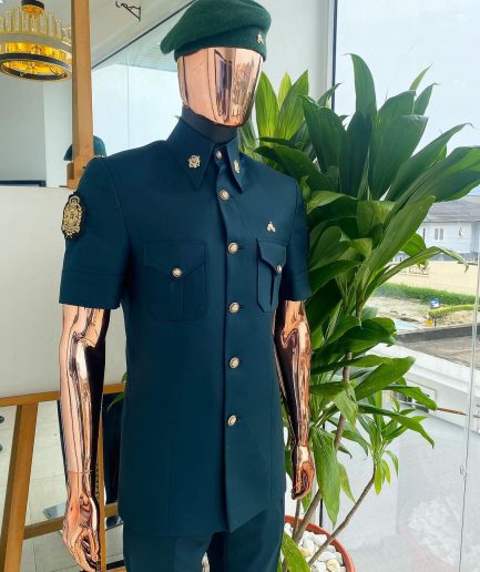 The “coup d'é·tat” Sacramento green vintage “Havana” French safari suit